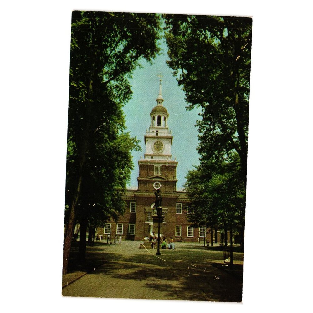 Barry Statue Independence Hall Philadelphia PA Vintage Postcard Liberty Tourism